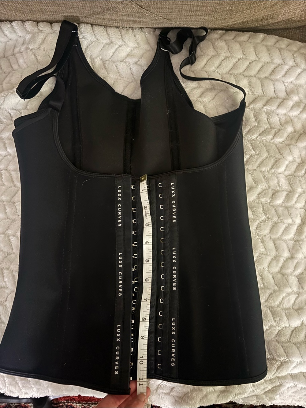 Luxx Curves Black Shapewear Bodysuit with Front Hook Closure